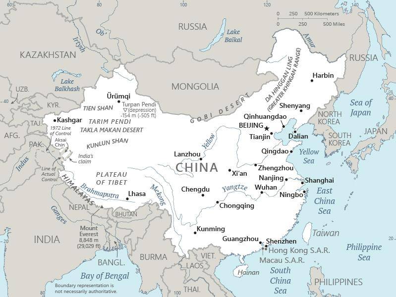 Map of China.
